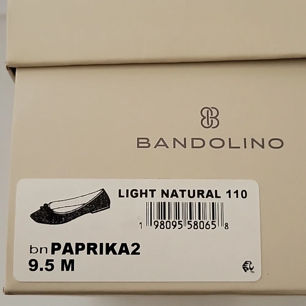 Bandolino NWT Paprika2 Ballet Flats Bow Detail Light Natural